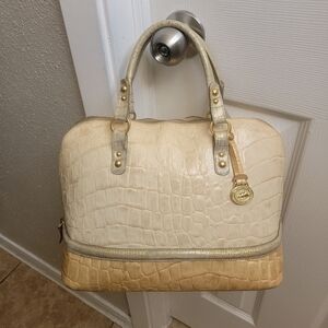Brahmin Zip Around Embossed Croc Leather Purse Tote Handbag Satchel